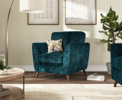 Naples Teal Velvet Armchair