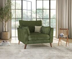 Palermo Olive Green Chenille Fabric Armchair