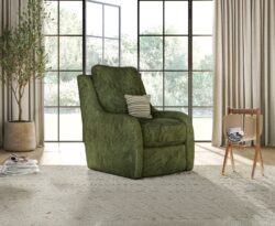 Palermo Olive Green Chenille High Back Swivel Armchair