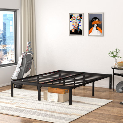 14" Steel Platform Bed, Heavy duty, durable steel frame, easy assebmly, no box spring needed