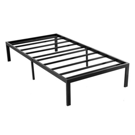 76.5 in. D x 40.5 in. W x 14 in. H Black Metal Frame Twin Platform Bed with Storage Space