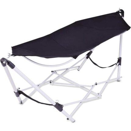 8 ft. Portable Folding Hammock Bed with Steel Frame and Carry Bag