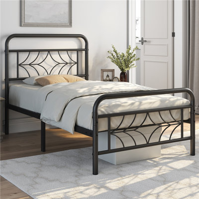 Barima Modern Metal Bed Frame Platform Bed with Sparkling Star-Inspired Design Headboard