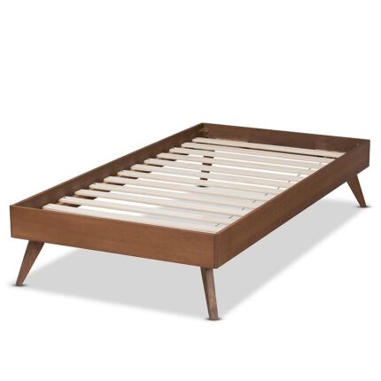 Baxton Studio Lissette Bed Frame, Brown, Twin