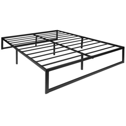 Black Metal Frame Queen Steel Platform Bed