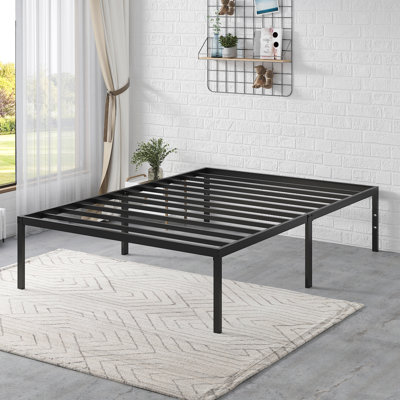 Colbin 18.3'' No Headboard Metal Bed Frame with Black Painted