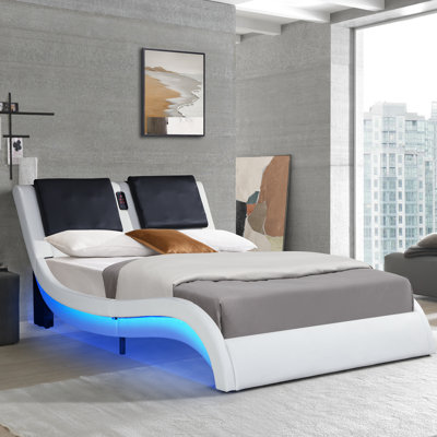 Daylon Upholstered Platform Bed Frame with LED Lighting
