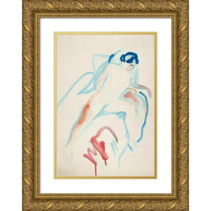 Edvard Munch 14x18 Gold Ornate Wood Frame and Double Matted Museum Art Print Titled - Act on the Bed (1919-1924)