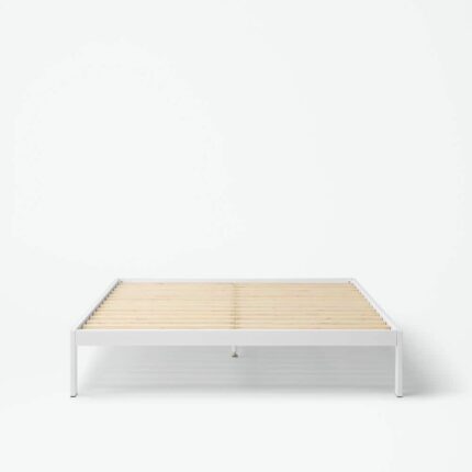 Essential White Metal Frame Queen Platform Bed