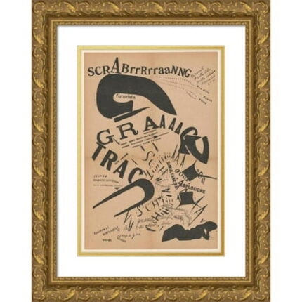 Filippo Tommaso Marinetti 14x18 Gold Ornate Wood Frame and Double Matted Museum Art Print Titled - In the Evening Lying on Her Bed She Reread the Letter from Her Artilleryman at the Front
