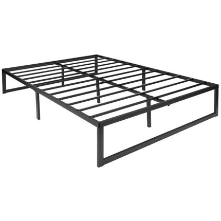 Flash Furniture Universal 14" Metal Platform Bed Frame, Black, Full
