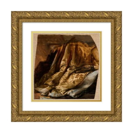 Józef Simmler 15x16 Gold Ornate Wood Frame and Double Matted Museum Art Print Titled - Fragment of the Cover of Quinn s Bed. Study to the Painting 'The Death of Barbara Radziwiłł' (Before 18
