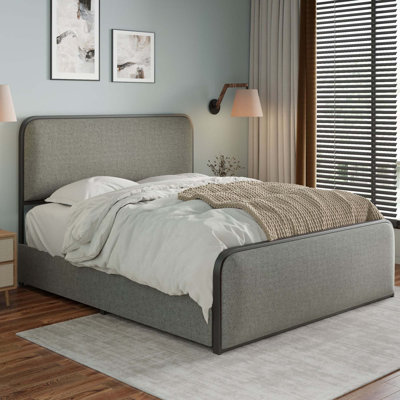 Modern Metal Bed Frame With 4 Storage Drawers