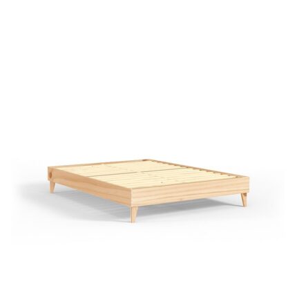 Modern Platform Bed Frame, Beig/Green, King