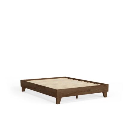 Modern Platform Bed Frame, Brown, Queen