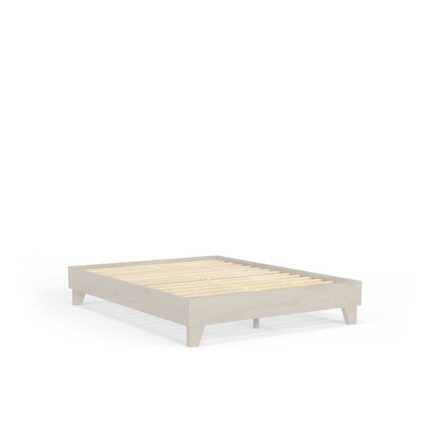 Modern Platform Bed Frame, White, Cal King