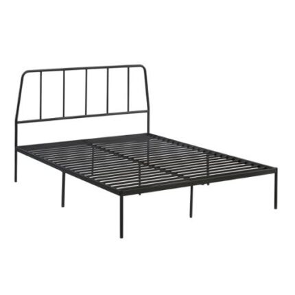 Sauder - Harvey Park Queen Metal Platform Bed Frame with Headboard - Black