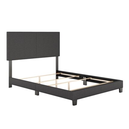 Twin Monroe Linen Upholstered Platform Bed Frame Charcoal - Eco Dream
