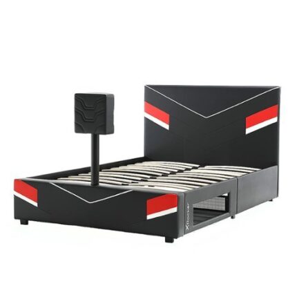 X Rocker - Orion eSports Full-Sized Gaming Bed Frame - Black/Red
