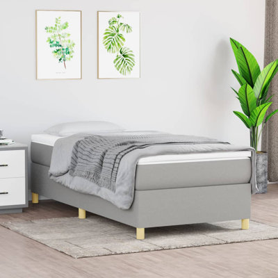 Box Spring Bed Base Platform Bed Frame with Mattress for Bedroom