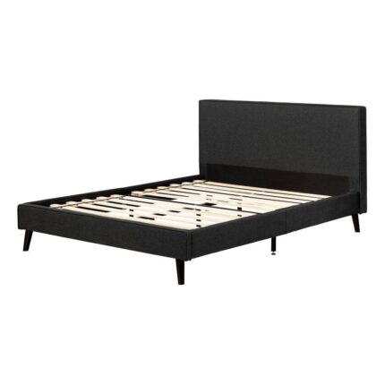 Milton Gray Fabric Frame Queen Panel Bed with Headboard