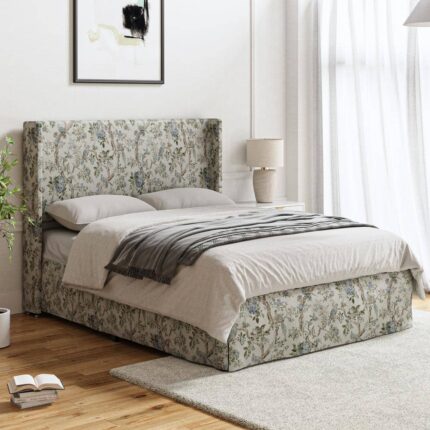 Raymond 2-Piece Bird Wingback Design Queen Bedroom Set with Metal Platform Bed Frame