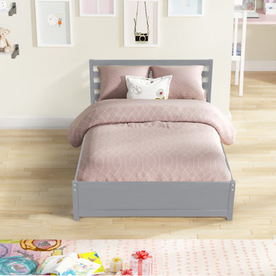 Wood Platform Bed Frame With Headboard And Trundle