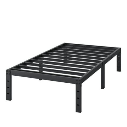 14 Inch Bed Frame Twin Size Heavy Duty Twin Bedframe Metal Platform No Box Spring Needed Black Mattress Foundation Easy Assembly Ample Space Noise Free