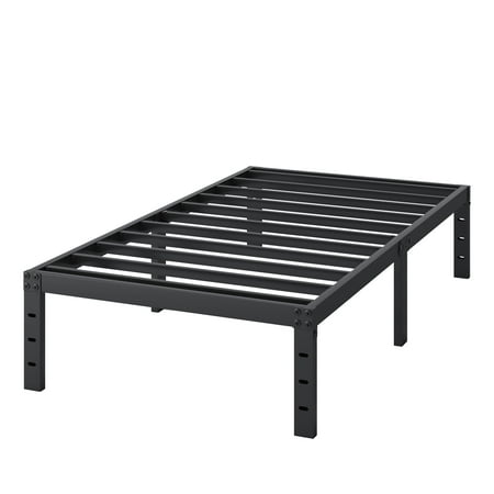 14 Inch Bed Frame Twin Size Heavy Duty Twin Bedframe Metal Platform No Box Spring Needed Black Mattress Foundation Easy Assembly Ample Space Noise Free