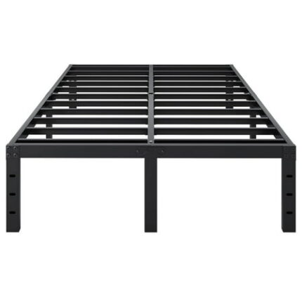 16 Inch Bed Frame Queen Size Heavy Duty Queen Bedframe Metal Platform No Box Spring Needed Black Mattress Foundation Easy Assembly Ample Space Noise Free