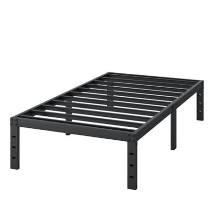 14 Inch Bed Frame Full Size Heavy Duty Full Bedframe Metal Platform No Box Spring Needed Black Mattress Foundation Easy Assembly Ample Space Noise Free