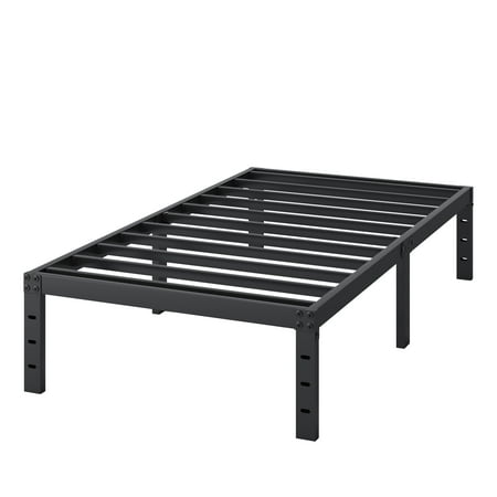 14 Inch Bed Frame Full Size Heavy Duty Full Bedframe Metal Platform No Box Spring Needed Black Mattress Foundation Easy Assembly Ample Space Noise Free