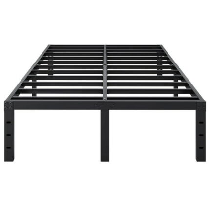 16 Inch Bed Frame Full Size Heavy Duty Full Bedframe Metal Platform No Box Spring Needed Black Mattress Foundation Easy Assembly Ample Space Noise Free