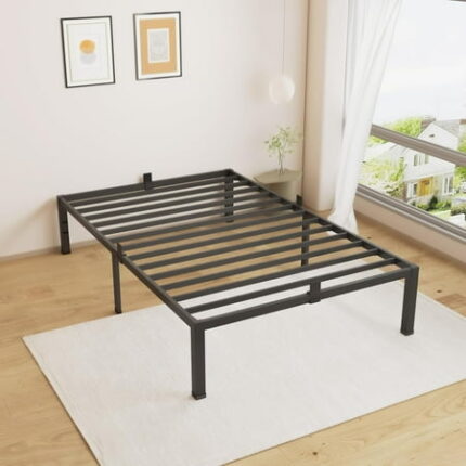 18 Inches Twin Bed Frames Heavy Duty Metal Platform Bed Frame with Mattress Slide Stopper - Easy Assembly | Noise Free Bedframes | No Box Spring Needed