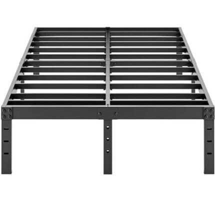 ALDRICH Metal King Size Bed Frame - 16 Inch Tall Black Basic Steel Slats Platform Easy Assembly Heavy Duty Noise Free Bedframes No Box Spring Needed