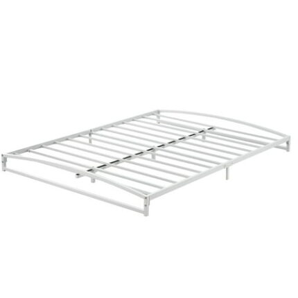 Low Profile Twin Bed Frame 6 Inch Heavy Duty Metal Twin Size Platform Bedframe Mattress Foundation with Steel Slat Support No Box Spring Needed Easy Assembly Noise Free White