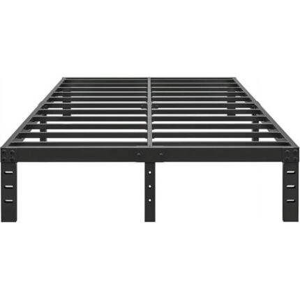 10 Inch King Size Bed Frame - No Box Spring Needed Heavy Duty Metal Platform Mattress Foundation with Steel Slats Non-Slip Noise Free Easy Assembly Black Bedframes