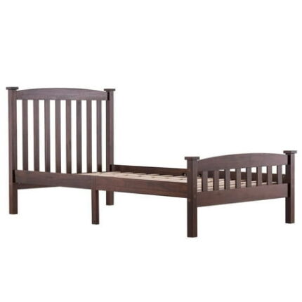 Aurivale Twin Platform Bedframe with Slat Headboard Wooden Bed Frame with Footboard 12 Wood Slat Support No Box Spring Needed Walnut