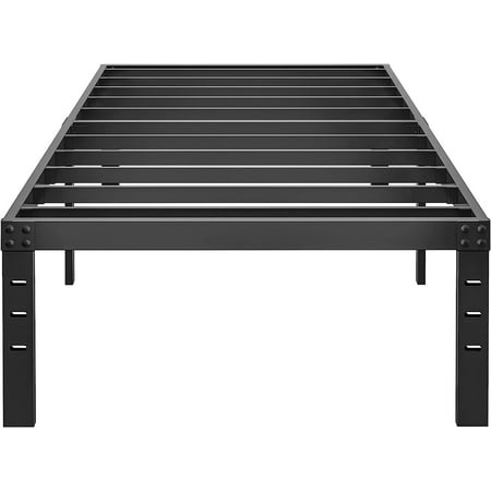 14 Inch Metal Twin Bed Frame No Box Spring Needed - Easy Assembly Heavy Duty Noise Free Narrow Bedframes - Single Black Basic Non Squeak Steel Slats Platform with Storage 14 Inch Metal Twin Bed Frame No Box Spring Needed - Easy Assembly Heavy Duty Noise Free Narrow Bedframes - Single Black Basic Non Squeak Steel Slats Platform with Storage