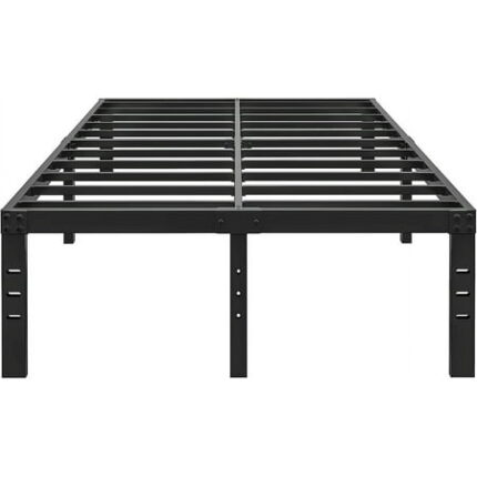 16 Inch King Size Bed Frame - No Box Spring Needed Heavy Duty Black Metal Platform Mattress Foundation Non-Slip Noise Free Easy Assembly Steel Slats Bedframes with Cleance Storage