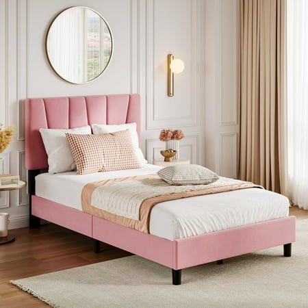 Studyset Twin/Full/Queen/King Size Platform Bed Frame with Adjustable Headboard Linen Upholstered Twin Platform Bedframe with Strong Wooden Slats Mattress Foundation No Box Spring Needed Studyset Twin/Full/Queen/King Size Platform Bed Frame with Adjustable Headboard Linen Upholstered Twin Platform Bedframe with Strong Wooden Slats Mattress Foundation No Box Spring Needed