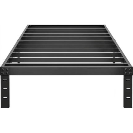 10 Inch Metal Twin Bed Frame - Single Black Basic Steel Slats Platform Easy Assembly Heavy Duty Noise Free Bedframes No Box Spring Needed