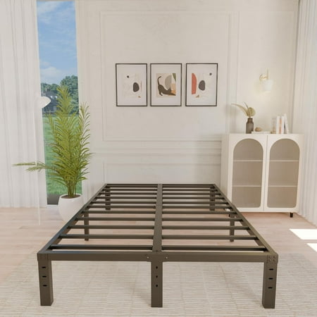12 Inch Metal Bed Frame Queen Size - Double Black Basic Steel Slats Platform Easy Assembly Heavy Duty Noise Free Bedframes No Box Spring Needed 12 Inch Metal Bed Frame Queen Size - Double Black Basic Steel Slats Platform Easy Assembly Heavy Duty Noise Free Bedframes No Box Spring Needed