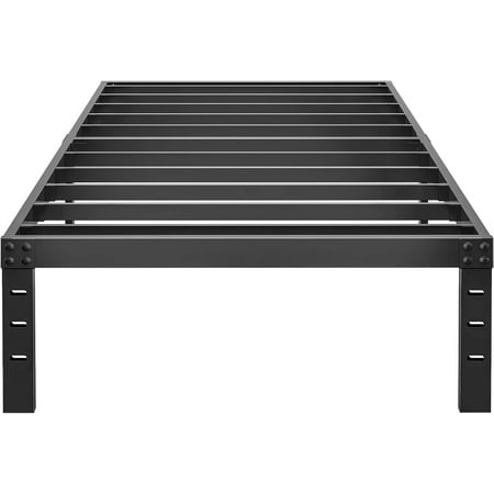 12 Inch Twin XL Size Bed Frame - No Box Spring Needed Heavy Duty Metal Platform Mattress Foundation with Steel Slats Non-Slip Noise Free Easy Assembly Black Bedframes