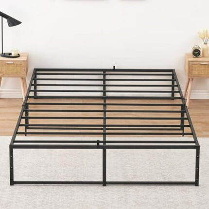 Full Size Bed Frame 14 inch Metal Full Bed Platform Frame with 3 in 1 Steel Support No Box Spring Needed Easy Assembly Black Sturdy Bedframe - Full$$Home Decor Kitchen & Other