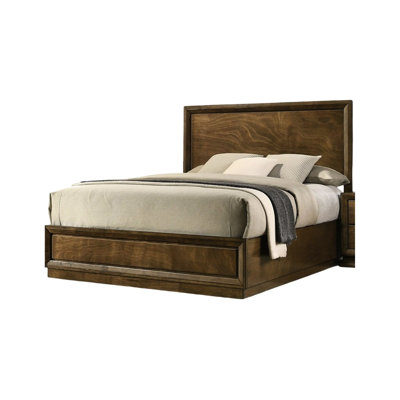 Full Size Bedroom Bed, Transitional Style, Walnut Solid Rubberwood Bedframe, Veneer, Engineered Wood, Beauty Decor Accent Piece, Bed Frame, Wood