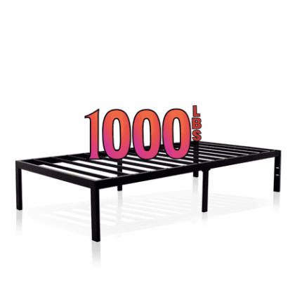 Golden Gate Beds Metal Platform Bed Frame Heavy Duty Sturdy Steel Mattress Foundation No Box Spring Needed Easy Assembly 14 Inch Raised Base for Under Bed Storage Bedframe for Twin Size Black