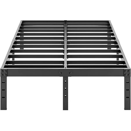Metal Bed Frame Queen Size - 16 Inch Tall Black Basic Steel Slats Platform Easy Assembly Heavy Duty Noise Free Bedframes No Box Spring Needed Metal Bed Frame Queen Size - 16 Inch Tall Black Basic Steel Slats Platform Easy Assembly Heavy Duty Noise Free Bedframes No Box Spring Needed