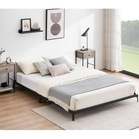 Senfot 6 Inch Queen Size Bed Frame Low Profile Metal Platform Bedframe with Heavy Duty Steel Slat Easy Assembly No Box Spring Needed Noise Free Black Senfot 6 Inch Queen Size Bed Frame Low Profile Metal Platform Bedframe with Heavy Duty Steel Slat Easy Assembly No Box Spring Needed Noise Free Black