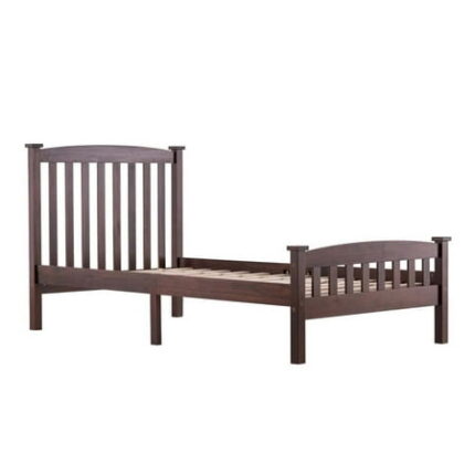 Wqmh Twin Platform Bedframe with Slat Headboard Wooden Bed Frame with Footboard 12 Wood Slat Support No Box Spring Needed Walnut